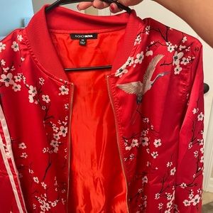 Red satin track suit new without tags